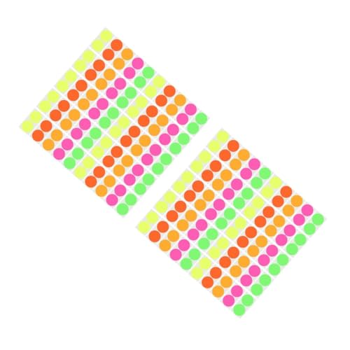 KALLORY 2 Sätze Rundes Etikett Punkte Neon Dot -aufkleber Kreis Farbig Hochzeitsgeschenk Scrapbook -aufkleber Siegel Aufkleber Etiketten Einfügen Fluoreszierendes Papier Bunt 100 Stück * 2 von KALLORY