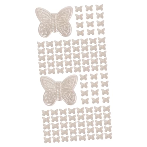 KALLORY 2 Sätze Schmetterling Ohrringe Material Herstellung Gefärbt Form Charme Runden Mädchen Schmuck Diy-perlen Armbandzubehör Schmetterlingsperle Für Diy-armband Abs Weiß 300 Stück * 2 von KALLORY