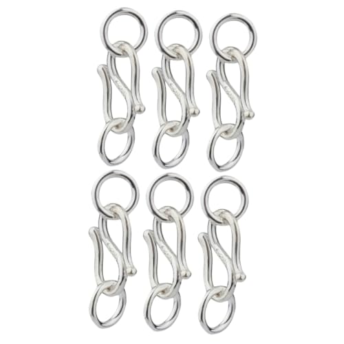 KALLORY 2 Sätze Silberzubehör S Buckle Herstellung S Haken Schmuckverschlüsse Schlüssel Schmuck Armbänder Schmuckzubehör Machen Schmuck Diy Verschlüsse Armbandhaken S925 Silber 3 Stück * 2 von KALLORY