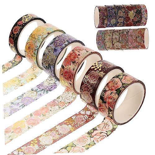 KALLORY 2 Sätze Washi-tape Dekorativ Farbig Dekoration Blumen- Klebstoff Uv Aufkleber Sammelalbum Washi-klebeband Mit Blumen Zubehör Für Ästhetische Journale Flüsterpapier 18 Rollen * 2 von KALLORY