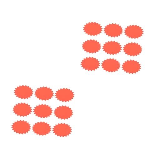 KALLORY 2 Sätze Werbepreis Farbig Explosionsaufkleber Stichworte Etiketten Neon Explosionspreisschilder Verkaufspreis Aufkleber Explosionsförmiges Preisschild Papier Orange 100 Stück * 2 von KALLORY