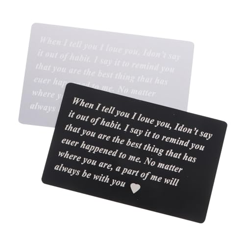 KALLORY 2 Stück Brieftaschenhalterkarten Brieftaschen-Einsteckkarten für Paare Geschenkkarten aus Legierung Brieftasche Karteneinsätze Jubiläumskarten valentinstag geschenkkarten Schwarz von KALLORY
