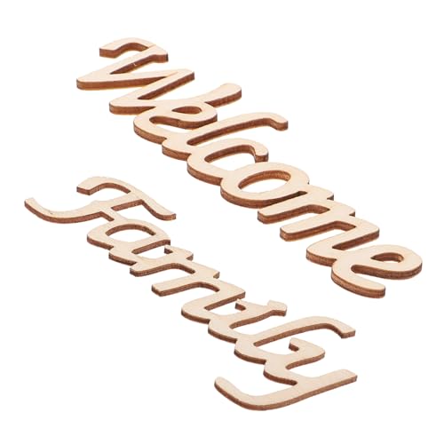 KALLORY 2 Stück Buchstabenverzierungen Aus Holz Küchenschilder Und Plaketten Hochzeit Wohnkultur Wand Heimdekoration Im Freien Multifunktionale Buchstabenverzierung Willkommen Khaki von KALLORY