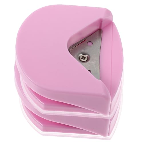 KALLORY 2 Stück Filet Sammelalbum Herstellung Kreis Eckschlag Papier spitzmaschine kantenschleifmaschine Basteleckenschneider Werkzeug zum Zuschneiden von Fotos Rostfreier Stahl Rosa von KALLORY