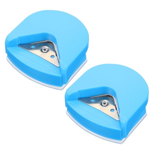KALLORY 2 Stück Filet spitzmaschine kantenschleifmaschine Kantenwerkzeug Rundungswerkzeug pappschneider Papier runder Eckrundschneider Basteleckenrunder praktisches Trimmwerkzeug Abs Blue von KALLORY