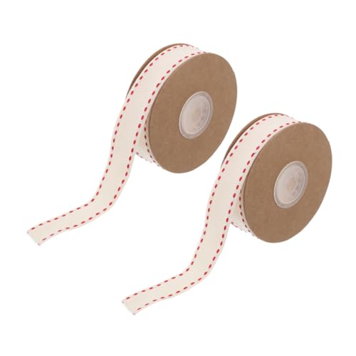 KALLORY 2 Stück Genähte Baumwollbandrolle – Breites Gestreiftes Bauernhausband Für Heimwerker, Bastelarbeiten, Geschenkverpackungen, Blumenarrangements, Haarschleifen, Hochzeits- Und KALLORY 2 Stück Genähte Baumwollbandrolle – Breites Gestreiftes Bauernhausband Für Heimwerker, Bastelarbeiten, Geschenkverpackungen, Blumenarrangements, Haarschleifen, Hochzeits- Und von KALLORY