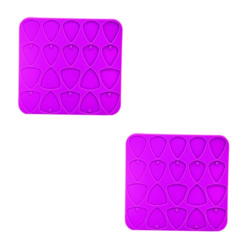 KALLORY 2 Stück Gitarren-Pick-Form Gitarren-Plektren formen Plektrum machen wählt wählen Gitarrenpicks epoxidharz Gitarrenform Kieselgel Violett von KALLORY