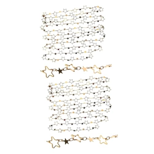 KALLORY 2 Stück Handkette lose Kette Herstellung Halskette Schlüssel Schmuck Dekorationskette bag chain bastelmaterial bracelet DIY Schmuckteile Kette für selbstgemachte Fußkettchen Golden von KALLORY