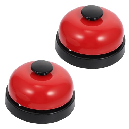 KALLORY 2 Stück Klingeln Sie Das Glockenspielzeug Forderung Handgehaltene Glocke Ring Hände Läuten Glocke Groß Barmann Spielglocke Klingelton Für Den Dienst Anrufbeantworter Rot Plastik von KALLORY