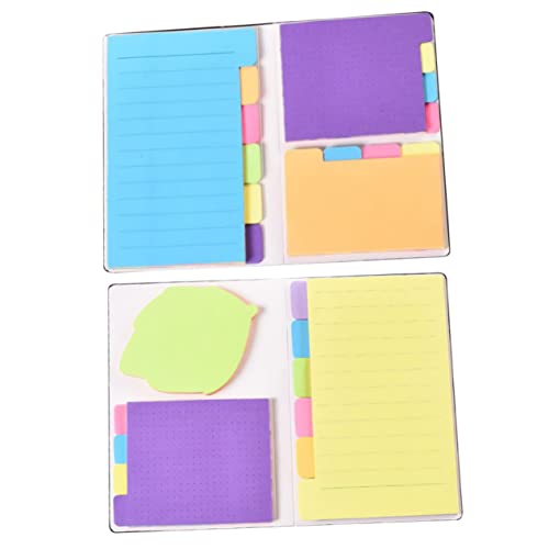 KALLORY 2 Stück Notizblock Liniert Für Arbeit Studium Seitenmarkierungen Registerkarten Notizen Index Design Notizbuch Kleine Notizblöcke Index Aufkleber Schulbuch von KALLORY