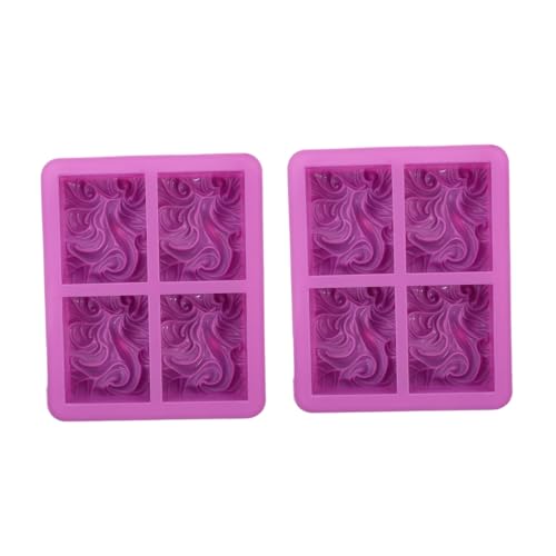 KALLORY 2 Stück Seifenform Duft Hohlraum geformt Kuchen Backform Kerzenform für Aromatherapie Silikonform für Seife Meereswellenform Form der Meereswelle Kieselgel Violett von KALLORY