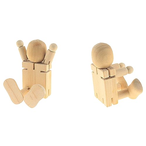 KALLORY 2 Stück malten handwerk für kinderspielzeug spielzeuge für kid toys spielsachen toys Roboter Unfertige Puppen selber machen Bambus Beige von KALLORY