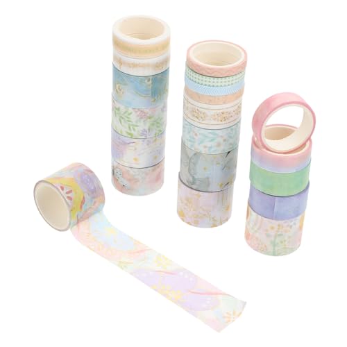 KALLORY 20 Rollen Washi-Tape-Set spaß kassetten Scrapbook-Klebeband Scrapbook-Bänder farbig aufkleber dekorative Bänder für Sammelalben Bastelbänder selber machen Japanisches Papier von KALLORY