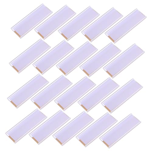 KALLORY 20 Stück Etikettenhalter, Selbstklebende Regaletiketten, Transparente Regaletiketten, Karteikartentaschen, Kunststoffschubladen, Aktenschrank-aufbewahrungsbehälter, von KALLORY