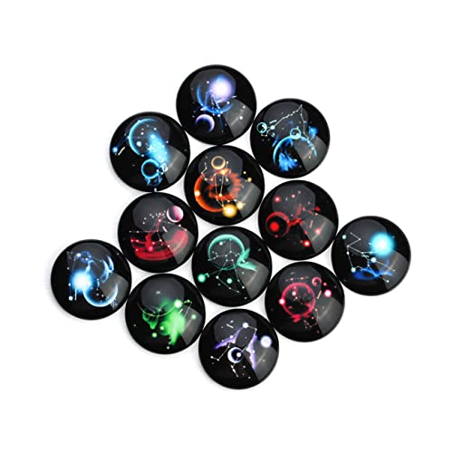 KALLORY 20 Stück Glas schnappt schmuckherstellung schmuck machen DIY-Schmuckzubehör handgefertigte Accessoires klein Bausatz Reiz Schmuck-Cabochons runden Cabochons aus Glas von KALLORY