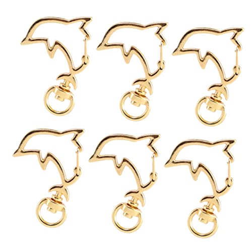 KALLORY 20 Stück Metalldelphinschlüsselbund DIY -Schmuckzubehör Schließe Delphin -Schlüsselbund Kits zur Schmuckherstellung Schmuckverschlüsse und Schließungen Schmuckwerkzeuge Golden von KALLORY