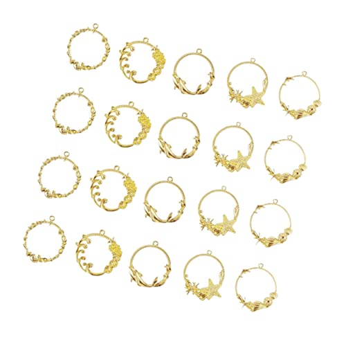 KALLORY 20 Stück Muschel Seestern-Kleber-Drop-Grenze hohle Anhänger Accessoires zur Schmuckherstellung Epoxid-Hängerahmen Schmuckanhänger Rahmen Schmuckzubehör Golden von KALLORY