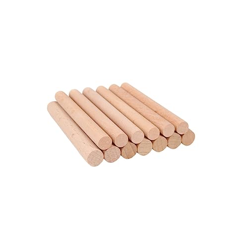 KALLORY 20 Stück massive Holzstangen Gebäude Farbrührstäbchen unvollendet Herstellung dübeln Einladung Stöcke Rundstab aus Holz Holzstäbchen Bastelzubehör aus Holz runde Holzstangen Bambus von KALLORY
