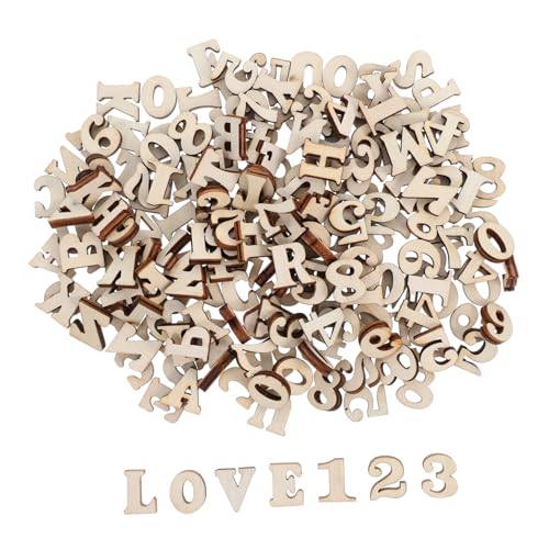 KALLORY 200pcs Unvollendetes Holz Alphabet Briefe Und Zahlen Für Handwerksblankbuchstaben Für Hausgemachte Künste DIY -projekt Hochzeitsfeier Home Dekoration von KALLORY