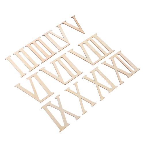 KALLORY 24 Stück Holzchip -digitaler Set Moderne Einrichtung Römisch Wanddekoration Antikes Montiert Klein Wohnkultur Hängend Ziffern Dekorationen Zahlen Bastelset von KALLORY