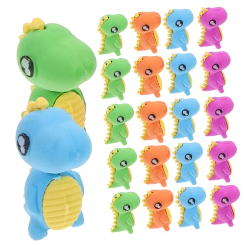KALLORY 24 Stück tierischer Radiergummi Dinosaurier- Radiergummis Dinosaurierfiguren Mini geformt erasers for schulsachen Klassenpreise Grundschule Klasse Preise Plastik von KALLORY