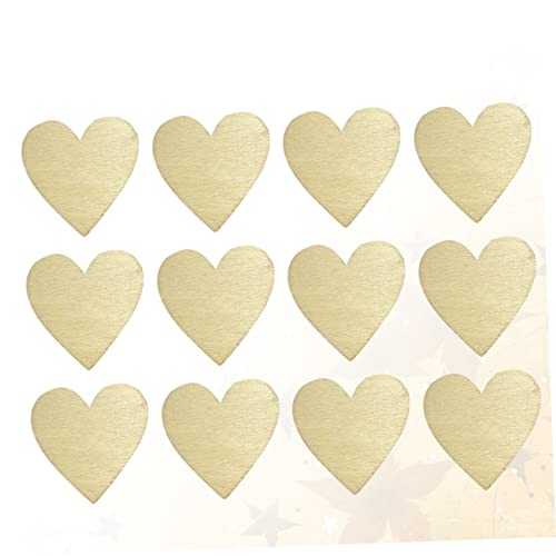 KALLORY 25 Stück Hackschnitzelpflaster Kreativ Form Etikett Kunsthandwerk Weihnachten Stichworte Schüttgut Notizen Handgefertigt Herz Scrapbooking Liste Zubehör Pads Beige Hölzern von KALLORY