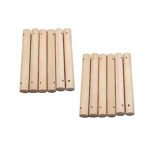 KALLORY 25 Stück Holzstäbchen Holzstäbe für Kunsthandwerk Holzstäbe für Modellbau Holzstäbe für DIY-Projekte Jumbo Gebäude Hartholz Leiterstock für Haustiere runde Holzstangen von KALLORY
