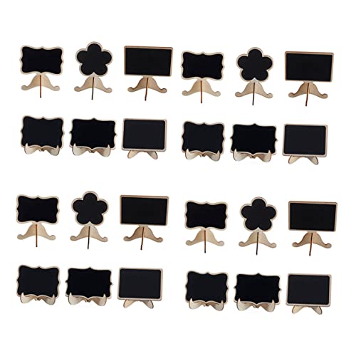 KALLORY 25 Stück Kleine Holz -Blackboard -Ornamente kleine Kreidetafeln Schild Etiketten Wände hochzeitsdeko Holz-Nachrichtentafel Minitafeln Mini-Tafel Staffelei Tafeln zeigen MDF von KALLORY