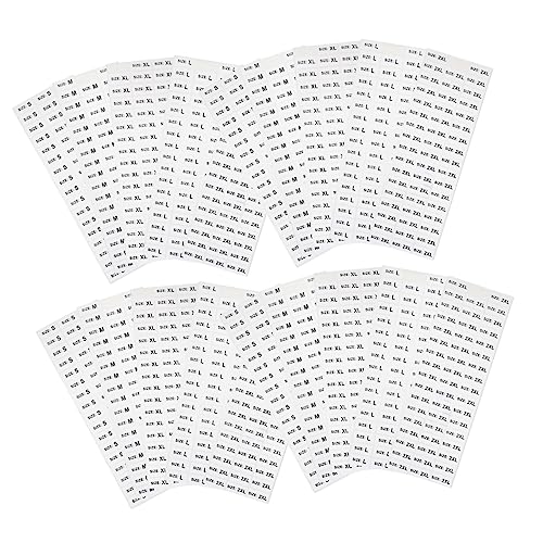 KALLORY 2500 Stück Kleidergrößenetiketten -shirt Aufkleber Für Kleidungsstücke Selbstklebende Größe Aufkleber Beschriftungen Aufkleber Für Kleidungsetiketten Größe Aufkleber Papier von KALLORY