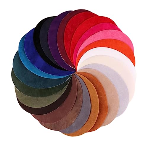 KALLORY 25Stücke Veloursstoff Oval Patches für Kleidung Aufbügelbare Flicken zum Ausbessern von Jeans Pullovern und Jacken DIY Applikationen für Nähprojekte von KALLORY