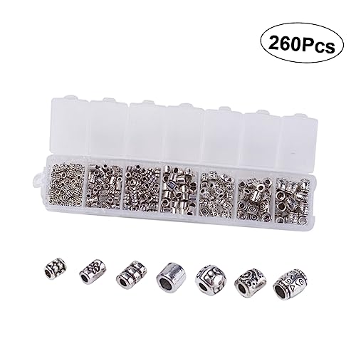 KALLORY 260 Stück Perlen Aus Tibetischer Silberlegierung Halskette Abstandshalter Kit Zur Schmuckherstellung Schmuck-anhänger Zubehör Material Reiz Perlen Für Schmuckhersteller Groß Klein KALLORY 260 Stück Perlen Aus Tibetischer Silberlegierung Halskette Abstandshalter Kit Zur Schmuckherstellung Schmuck-anhänger Zubehör Material Reiz Perlen Für Schmuckhersteller Groß Klein von KALLORY
