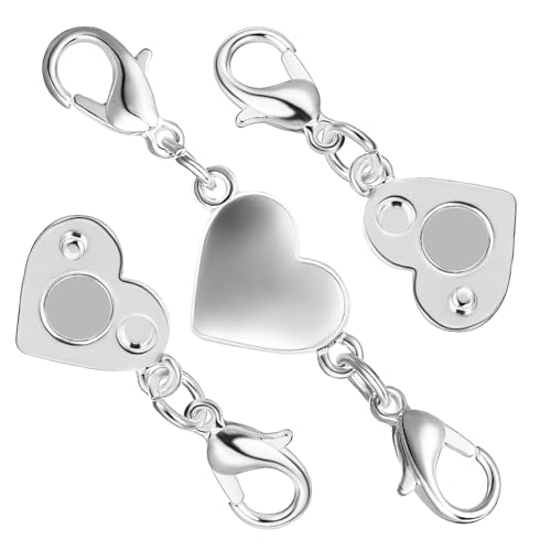 KALLORY 2Stücke Magnetische Halskettenverschlüsse Herzform Schmuckverschluss Für Armbänder Und Kettenverlängerungen Magnetverbinder Für DIY Schmuckgestaltung KALLORY 2Stücke Magnetische Halskettenverschlüsse Herzform Schmuckverschluss Für Armbänder Und Kettenverlängerungen Magnetverbinder Für DIY Schmuckgestaltung von KALLORY
