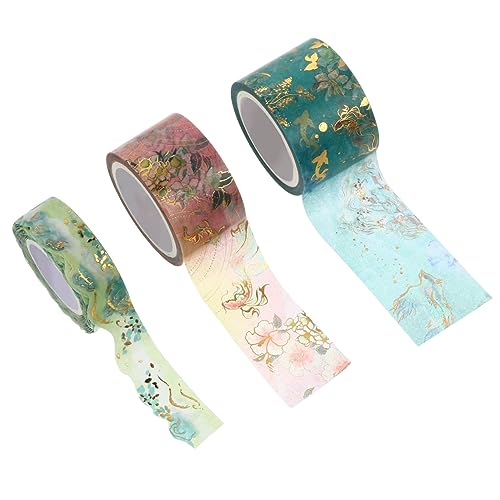 KALLORY 3 Rollen Taschenband Klebeband Für Scrapbooking Vintage-klebeband Antike Abdeckbänder Dekoratives Bastelband Aufkleber Washi-tapes Der Sommerserie Washi -bänder Papier von KALLORY