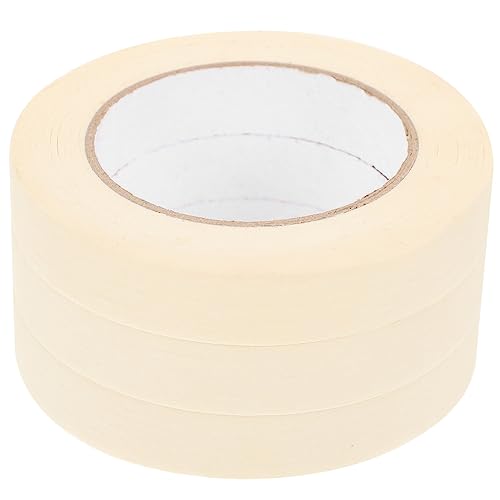 KALLORY 3 Rollen Wandmaskelband Dekoration Farbband Bastelpapierband Klebebandmaskierung dünnes weißes Abdeckband Dekoratives Klebeband Abdeckband für die Aquarellmalerei Silikon Beige von KALLORY