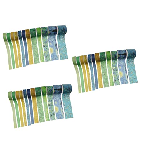 KALLORY 3 Sätze Ancient Style Tape Farbig Journaling Diy Sammelalbum Band Lieferungen Klebrig Für Klebstoff Herstellung Handwerk Aufkleber Geschenkbänder Papier Grün 12 Rollen * 3 von KALLORY