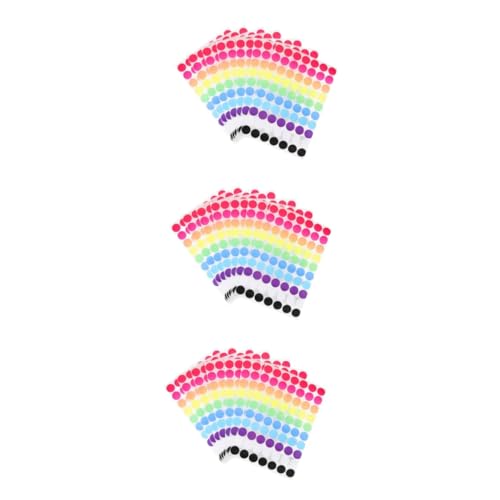 KALLORY 3 Sätze Bunte Punktetiketten Kreise Farbe Dot -etiketten Klebrig Für Mit Flecken Runden Farbig Blau Vinyl Selbstklebender Punkt Etiketten Klassifizieren Aufkleber 20 Blätter * 3 von KALLORY