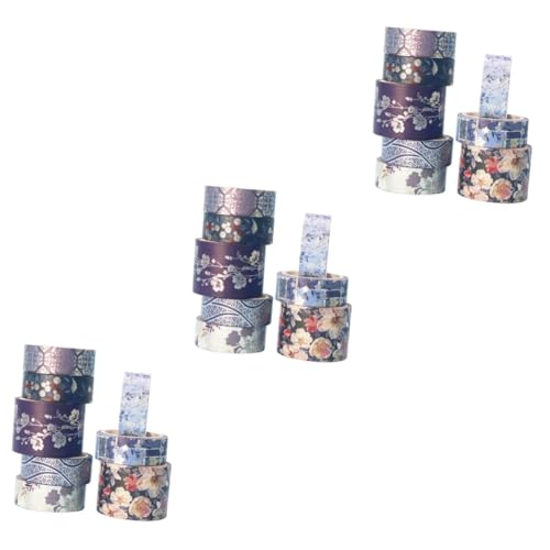 KALLORY 3 Sätze Dekorative Handbuch Aufkleber Zarte Bänder Blumenband Dekoratives Klebeband Für Einklebebuch Selbstklebende Bänder Papierklebeband Selber Machen Flüsterpapier 8 Rollen * 3 von KALLORY