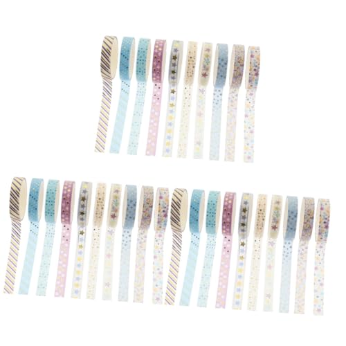 KALLORY 3 Sätze Dekoratives Klebeband Dekorative Klebebänder Selber Machen Sammelalbum Für Gold Streifen Farbig Kinderhandwerk Washi -bänder Bunte Washi-tapes Flüsterpapier 10 Rollen * 3 von KALLORY
