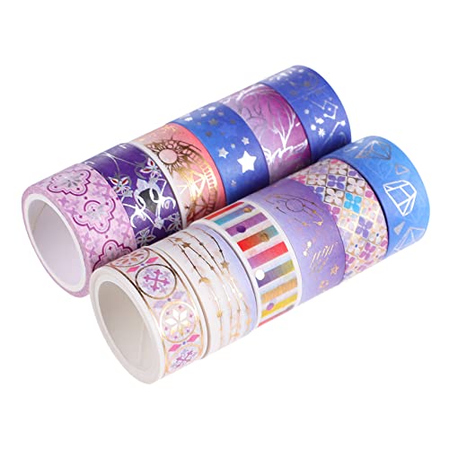 KALLORY 3 Sätze Dekoratives Klebeband Für Diy Abdeckband Für Diy Hübsches Washi-tape Scrapbooking-dekorationszubehör Diy Liefert Scrapbooking-klebeband Violett Papier 12 Rollen * 3 von KALLORY