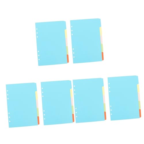 KALLORY 3 Sätze Farbige Seiten Dateiteiler Mit Registerkarten Index-tabs 5 Teiler Ordner Mit Trennwänden Und Laschen Bindemittel-separatoren Aktenordner Papier 10 Stück * 3 von KALLORY