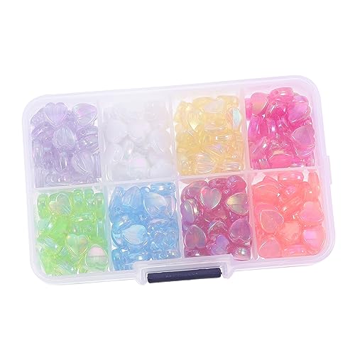 KALLORY 3 Sätze Herz-perlen Schlüssel Schmuck Handwerk Herz Lose Perlen Herstellung Herzperlen Für Armbänder Acrylherzperlen Lose Perlen Aus Acryl Kleine Perlen Acrylperlen 320 Stück * 3 von KALLORY
