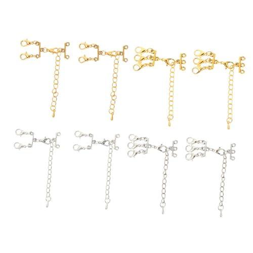 KALLORY 3 Sätze Kettengliederschnalle Karabinerverschlüsse Schmuck Schlüssel Hummerschere Armbandverschluss Ohrringrücken Schiebeverschluss Armbandverbinder Rostfreier Stahl 8 Stück * 3 von KALLORY