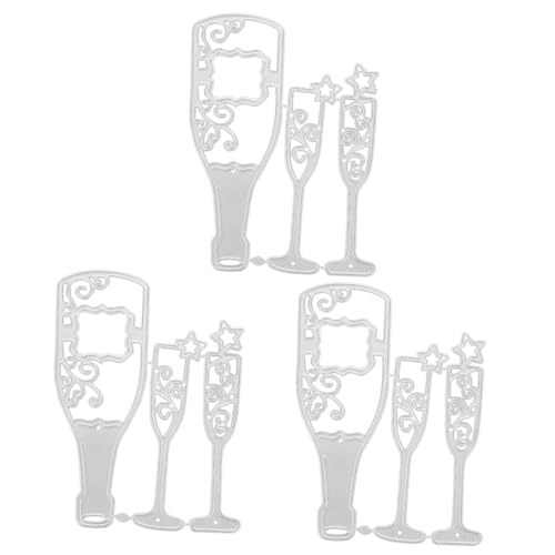 KALLORY 3 Sätze Messerform -Set Schneiden Stanzformen Prägung Rotwein stirbt geschnitten Herstellung Schneidwerkzeug Kohlenstoffstahl Silber von KALLORY