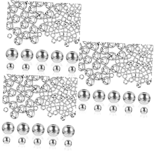KALLORY 3 Sätze Metallperlen Perlen Masse Für Verschleiß Runden Abstandsperlen Zur Schmuckherstellung Distanzperlen Aus Kupfer Diy Schmuck Lose Perlen Silver 200 Stück * 3 KALLORY 3 Sätze Metallperlen Perlen Masse Für Verschleiß Runden Abstandsperlen Zur Schmuckherstellung Distanzperlen Aus Kupfer Diy Schmuck Lose Perlen Silver 200 Stück * 3 von KALLORY