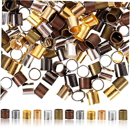 KALLORY 3 Sätze Perlenbefestigungsrohr Perlenschmuck Quetschperlen Schüttgut Sortimente Für Rohrcrimpperlen Quetschhülse Zur Schmuckherstellung Kupfer 2500 Stück * 3 von KALLORY