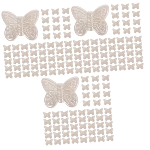 KALLORY 3 Sätze Schmetterling Ohrringe Material Machen Charme Runden Reiz Schmetterling Perlenperlen Schmuck Charm-armband-charms Schmetterlinge Perle Armbandzubehör Abs Weiß 300 Stück * 3 von KALLORY