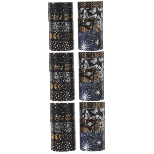 KALLORY 3 Sätze Sternenhimmel Washi Tape Scrapbook Papers Klebeband Zum Einwickeln Ästhetisch Schrott Scrapbook-bänder Sammelalbum Liefert Scrapbooking Buchband Papier 9 Rollen * 3 von KALLORY