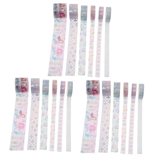 KALLORY 3 Sätze Washi-tape Sammelalbumklebstoffe Scrapbook-klebeband Dekorativ Abdeckband Dekoratives Washi Tape Washi-sticker Zum Journaling Scrapbooking Washi Tape Aufkleber 6 Rollen * 3 von KALLORY