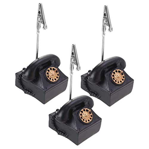 KALLORY 3 Stück Nachrichtenordner Ort Schildhalter-Clip klebrig Inhaber Clips Mitteilungscliphalter Kartenclip aus Kunstharz Desktop-Fotohalter Desktop-Kartenclip Black von KALLORY