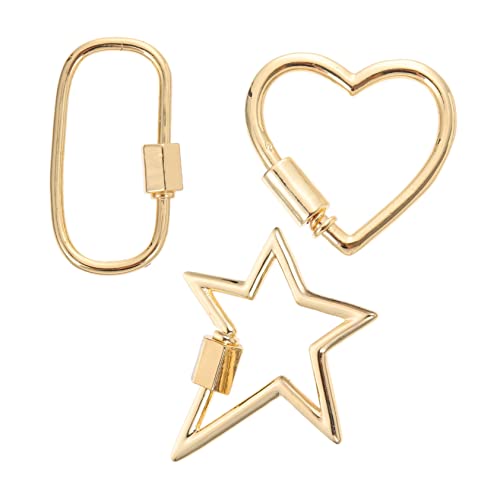 KALLORY 3 Stück Schmuckgliederschnalle Mini-karabiner Halskette Reiz Schlösser Stecker Schmuck Schraubverschluss Charm-karabiner Schmuck Link Karabiner Schraubverschluss Kupfer Golden KALLORY 3 Stück Schmuckgliederschnalle Mini-karabiner Halskette Reiz Schlösser Stecker Schmuck Schraubverschluss Charm-karabiner Schmuck Link Karabiner Schraubverschluss Kupfer Golden von KALLORY